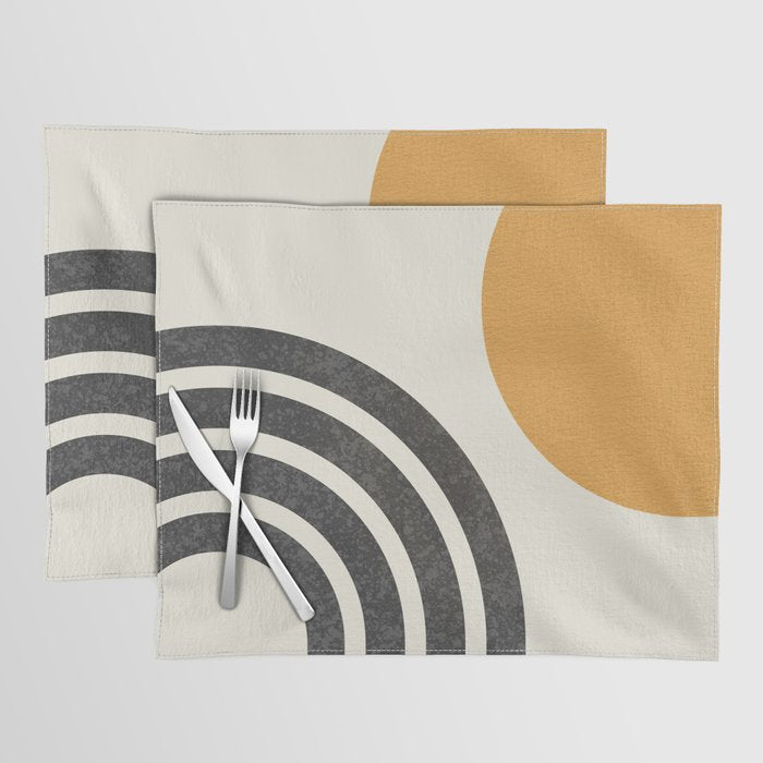 Mid Century Modern Sun And Rainbow Placemat