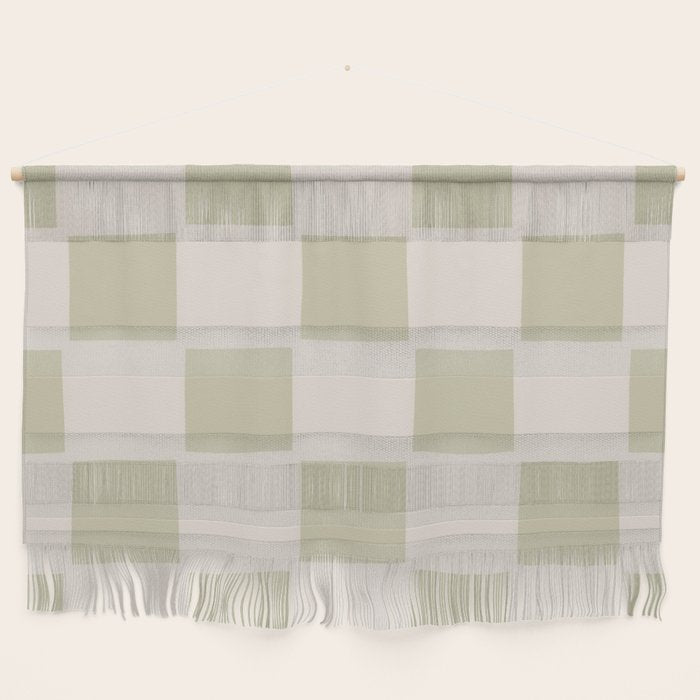 Playful Check In Olive Green Wall Hanging