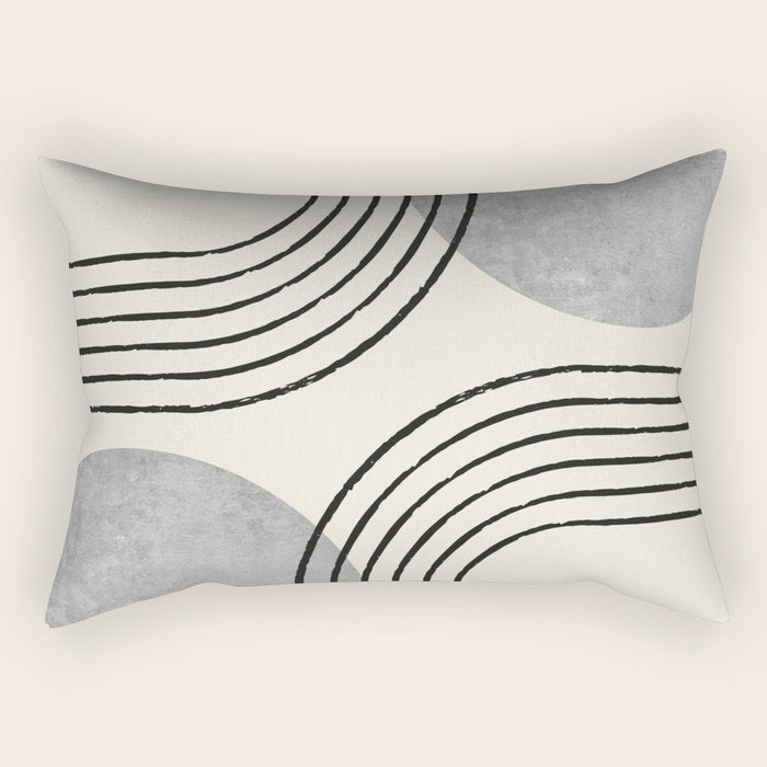 Sun Arch Double - Grey Rectangular Pillow
