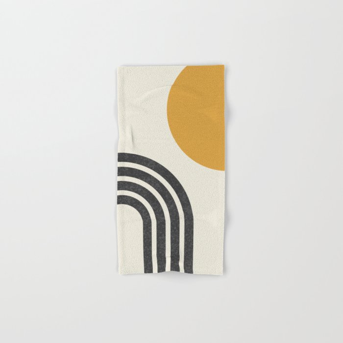 Mid Century Modern Sun And Rainbow Bath Towel