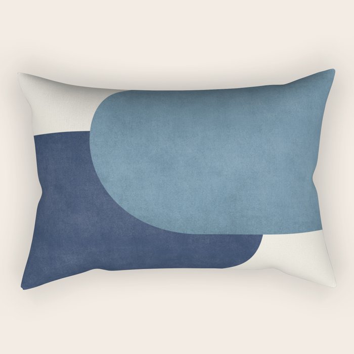 Halfmoon Colorblock - Blue Rectangular Pillow