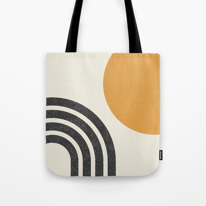 Mid Century Modern Sun And Rainbow Tote Bag