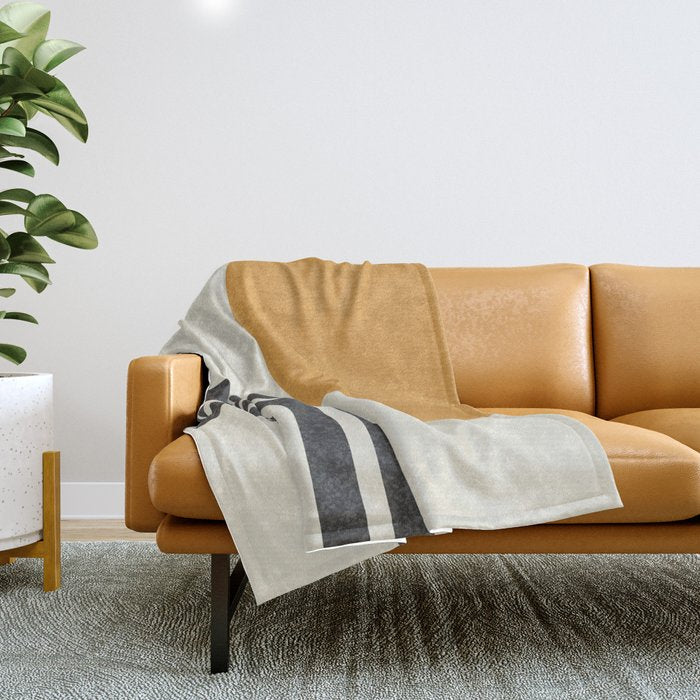 Mid Century Modern Sun And Rainbow Throw Blanket