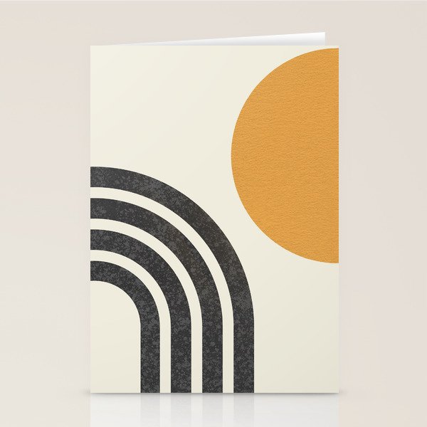 Mid Century Modern Sun And Rainbow Stationery Card