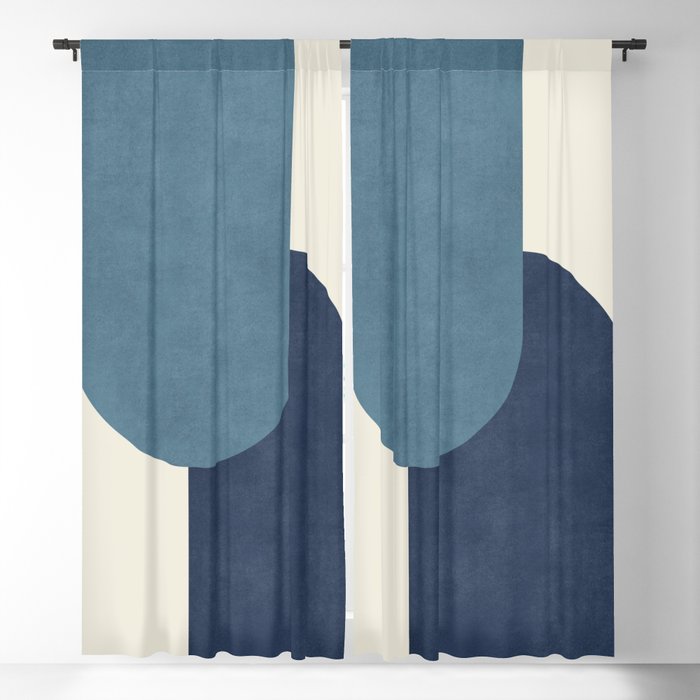Halfmoon Colorblock - Blue Window Curtain