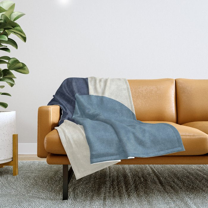 Halfmoon Colorblock - Blue Throw Blanket