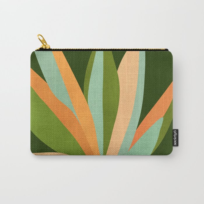 Colorful Agave Painted Cactus Illustration Carry All Pouch