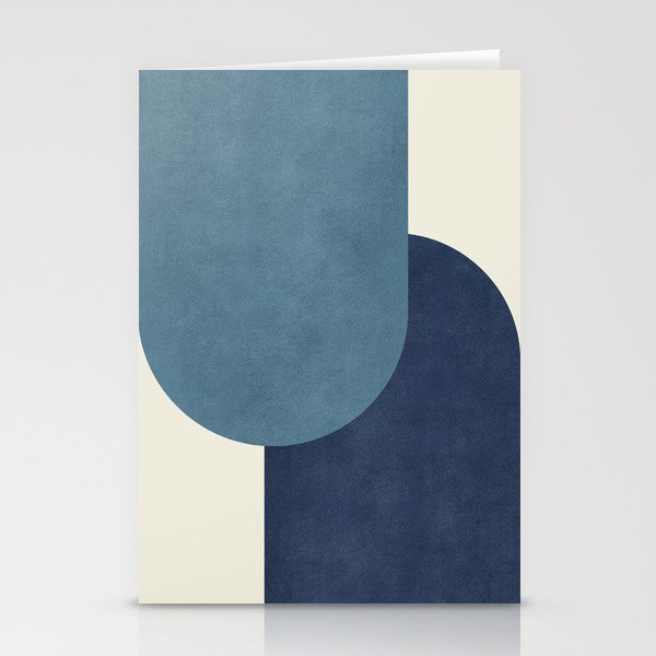 Halfmoon Colorblock - Blue Stationery Card