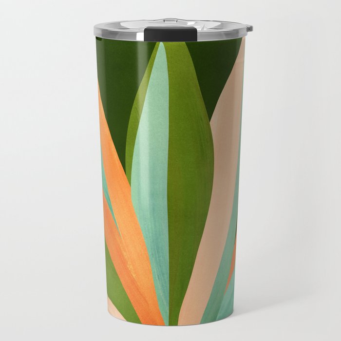Colorful Agave Painted Cactus Illustration Travel Mug