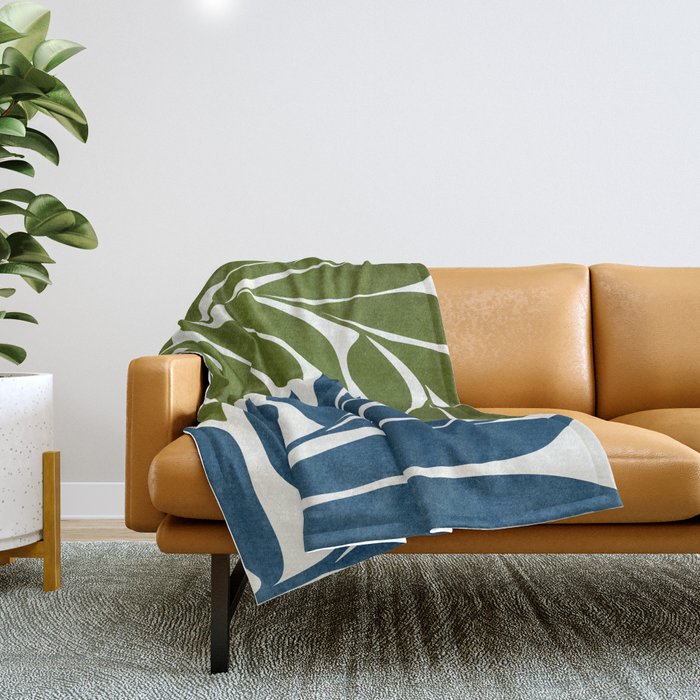 Deep Woods Botanical Painting Throw Blanket