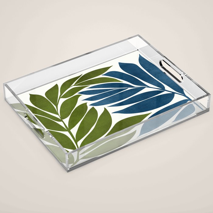 Deep Woods Botanical Painting Acrylic Tray