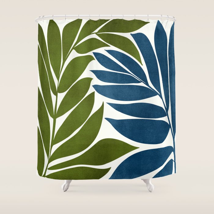 Deep Woods Botanical Painting Shower Curtain