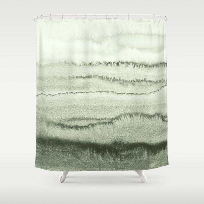 Within The Tides - Sage Green By Ms  Shower Curtain