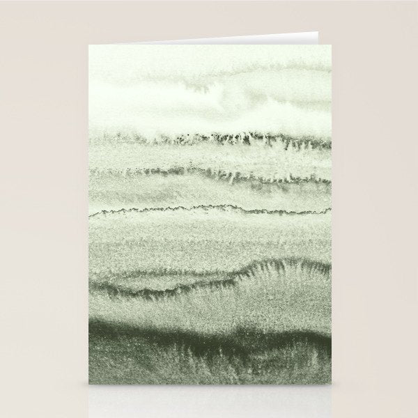Within The Tides - Sage Green By Ms  Stationery Card