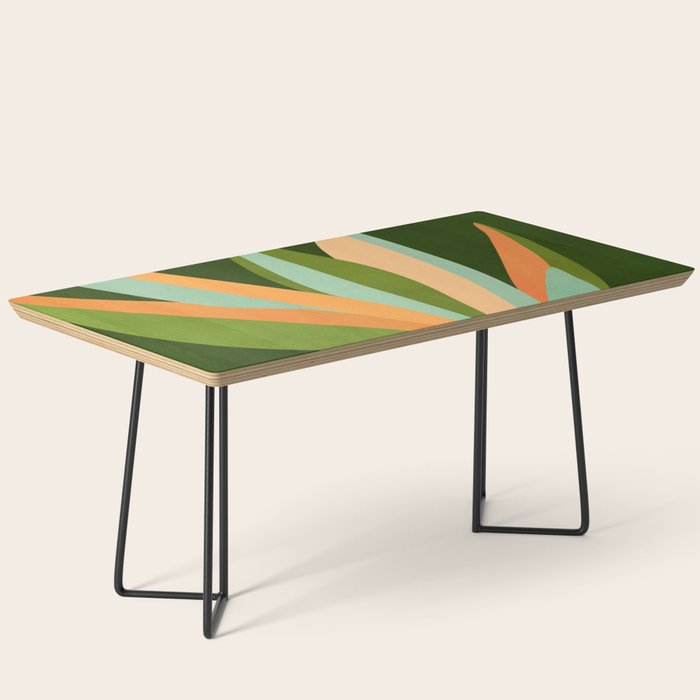 Colorful Agave Painted Cactus Illustration Coffee Table