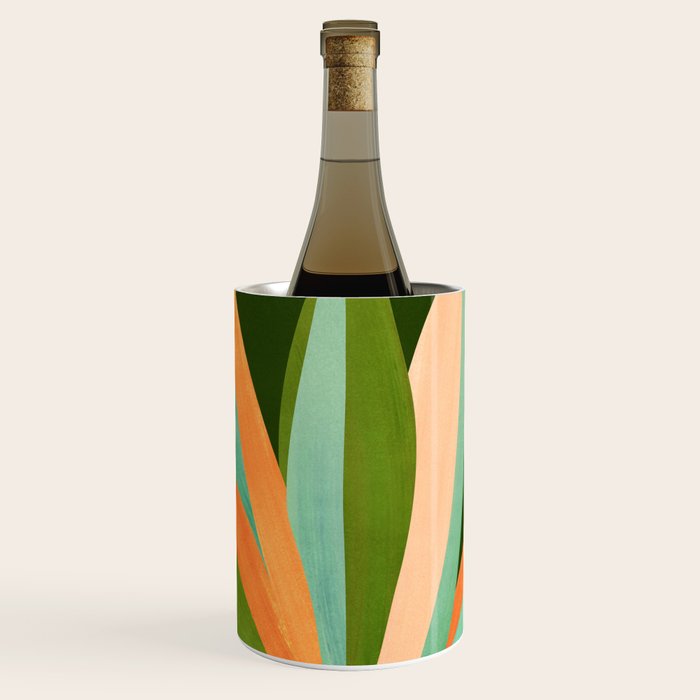 Colorful Agave Painted Cactus Illustration Wine Chiller