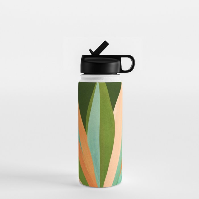 Colorful Agave Painted Cactus Illustration Water Bottle