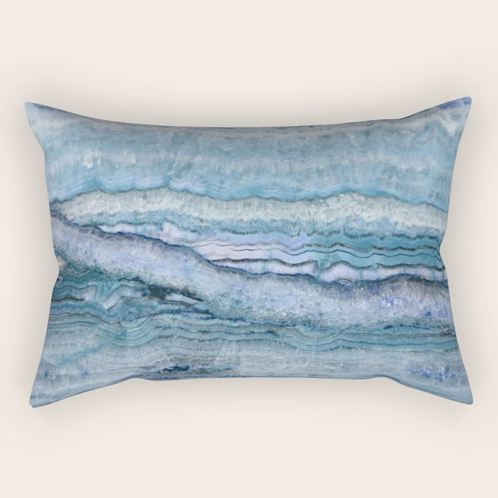 Mystic Stone Aqua Blue Rectangular Pillow