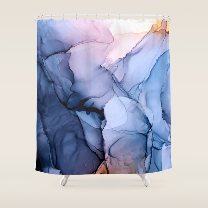Captivating 1 - Alcohol Ink Painting Shower Curtain
