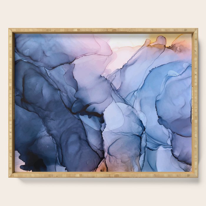 Captivating 1 - Alcohol Ink Painting Serving Tray