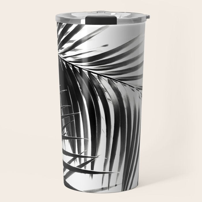 Palm Leaves Black & White Vibes #3 #Tropical #Decor #Art #Homestorie Travel Mug