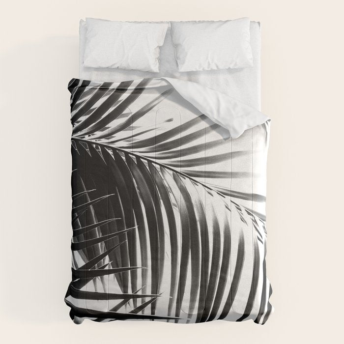 Palm Leaves Black & White Vibes #3 #Tropical #Decor #Art #Homestorie Comforter