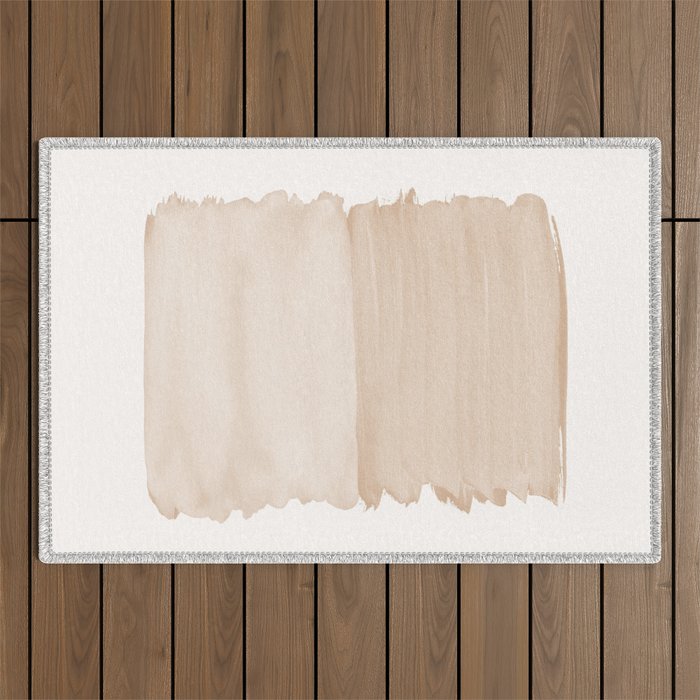 Warm Beige Abstract Minimalism #1 #Minimal #Ink #Decor #Art #Homestorie Outdoor Rug