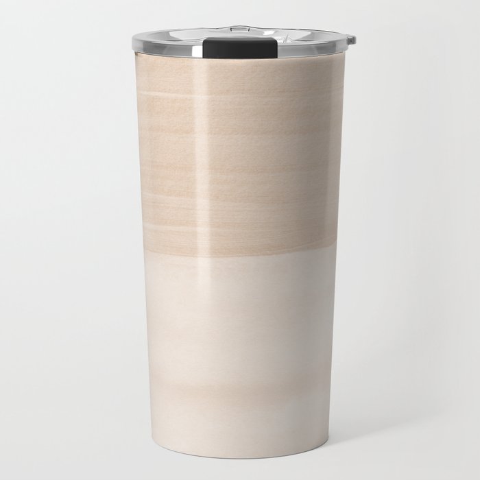 Warm Beige Abstract Minimalism #1 #Minimal #Ink #Decor #Art #Homestorie Travel Mug