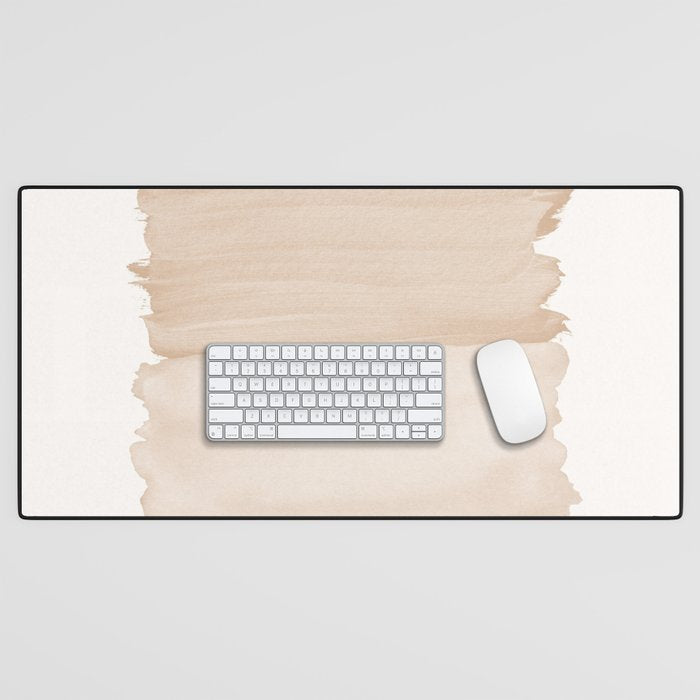 Warm Beige Abstract Minimalism #1 #Minimal #Ink #Decor #Art #Homestorie Desk Mat