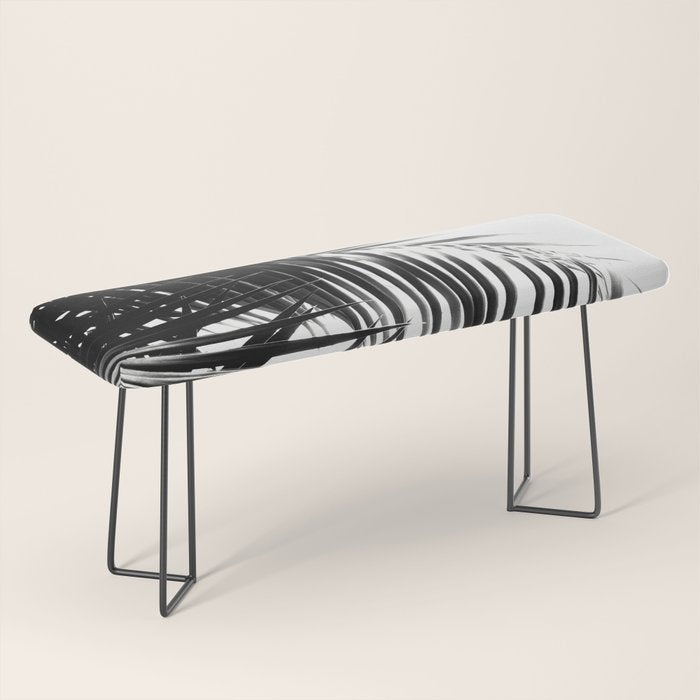 Palm Leaves Black & White Vibes #3 #Tropical #Decor #Art #Homestorie Bench
