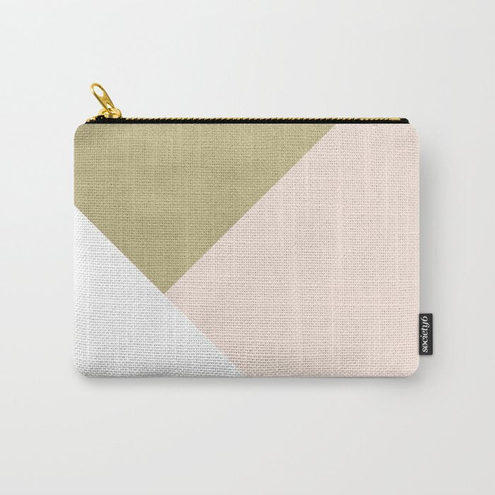 Gold Meets Blush & White Geometric #1 (Faux Foil) #Decor #Art #Homestorie Carry All Pouch