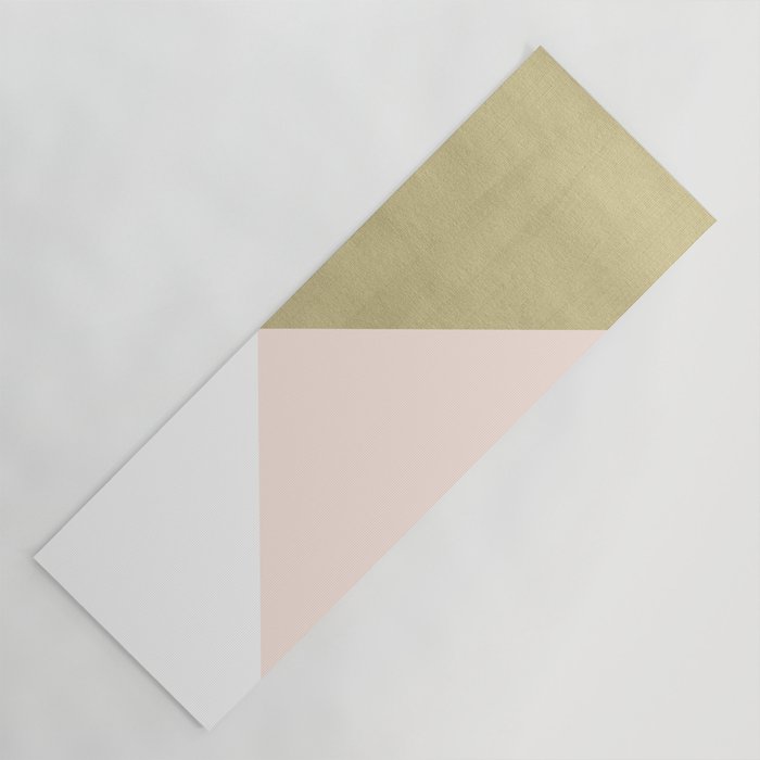 Gold Meets Blush & White Geometric #1 (Faux Foil) #Decor #Art #Homestorie Yoga Mat