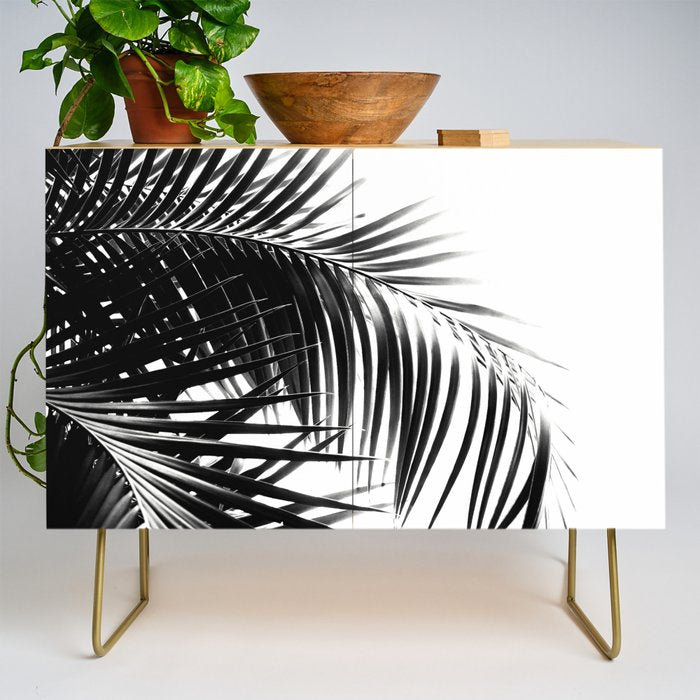 Palm Leaves Black & White Vibes #3 #Tropical #Decor #Art #Homestorie Credenza
