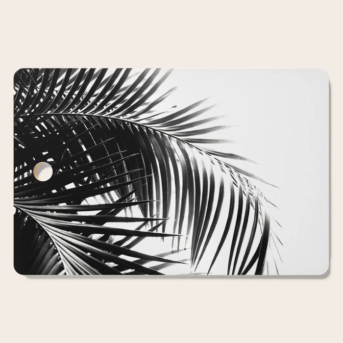 Palm Leaves Black & White Vibes #3 #Tropical #Decor #Art #Homestorie Cutting Board