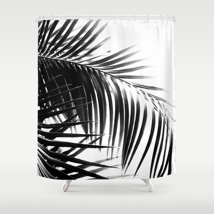 Palm Leaves Black & White Vibes #3 #Tropical #Decor #Art #Homestorie Shower Curtain