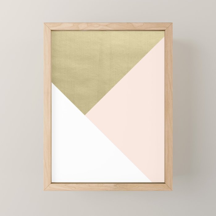 Gold Meets Blush & White Geometric #1 (Faux Foil) #Decor #Art #Homestorie Mini Art Print