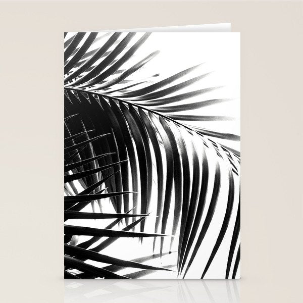 Palm Leaves Black & White Vibes #3 #Tropical #Decor #Art #Homestorie Stationery Card