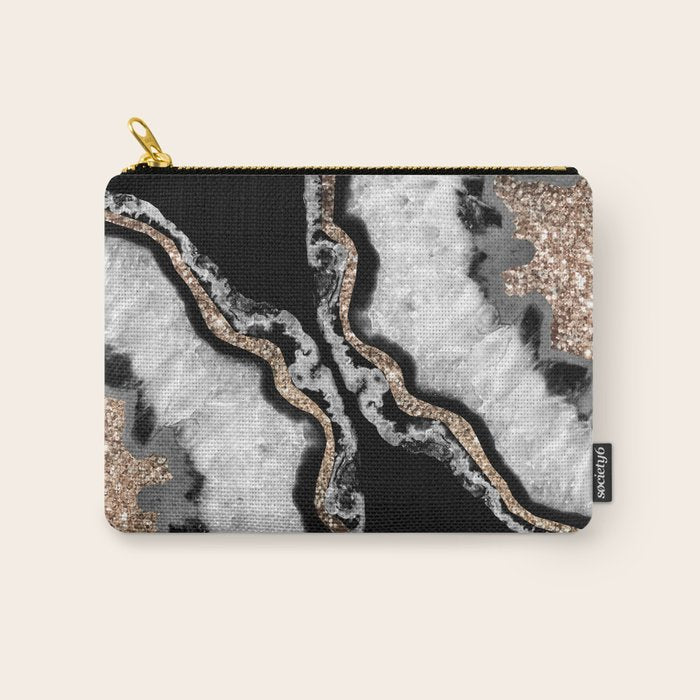 Yin Yang Agate Glitter Glam #8 #Gem #Decor #Art #Homestorie Carry All Pouch