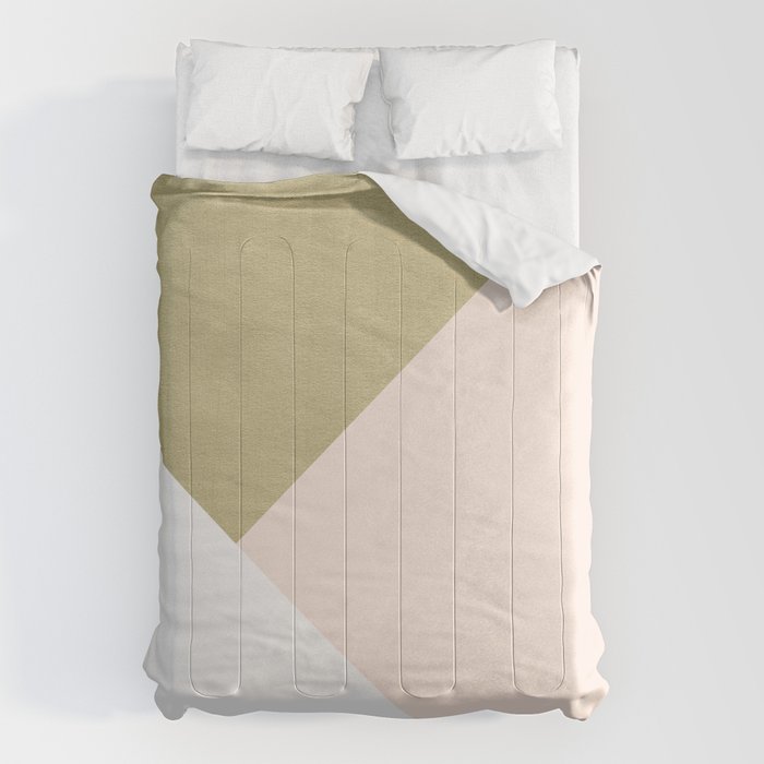 Gold Meets Blush & White Geometric #1 (Faux Foil) #Decor #Art #Homestorie Comforter