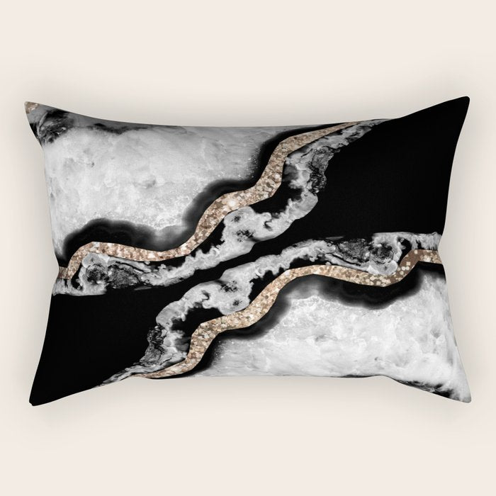 Yin Yang Agate Glitter Glam #8 #Gem #Decor #Art #Homestorie Rectangular Pillow