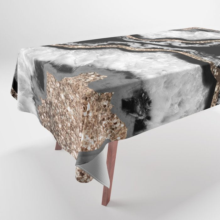 Yin Yang Agate Glitter Glam #8 #Gem #Decor #Art #Homestorie Tablecloth