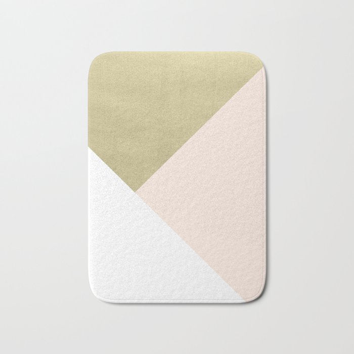 Gold Meets Blush & White Geometric #1 (Faux Foil) #Decor #Art #Homestorie Bath Mat