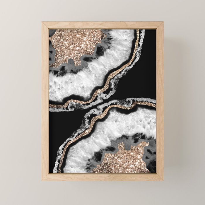 Yin Yang Agate Glitter Glam #8 #Gem #Decor #Art #Homestorie Mini Art Print