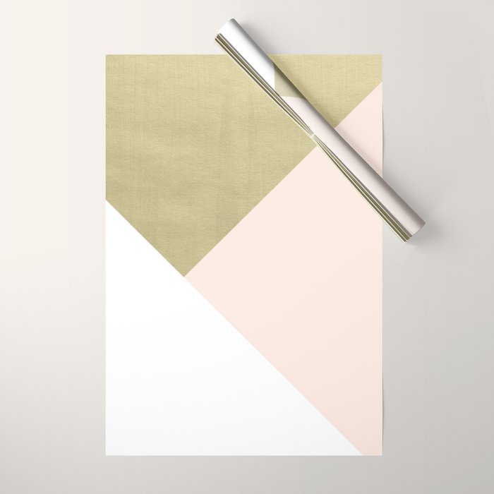 Gold Meets Blush & White Geometric #1 (Faux Foil) #Decor #Art #Homestorie Wrapping Paper