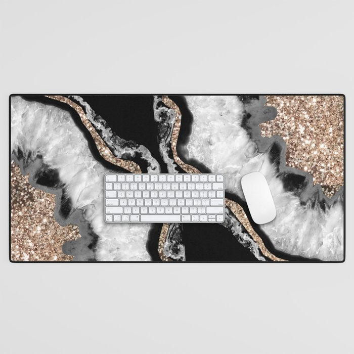 Yin Yang Agate Glitter Glam #8 #Gem #Decor #Art #Homestorie Desk Mat