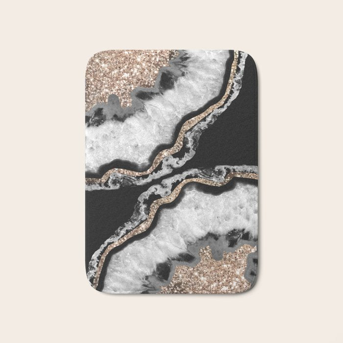 Yin Yang Agate Glitter Glam #8 #Gem #Decor #Art #Homestorie Bath Mat