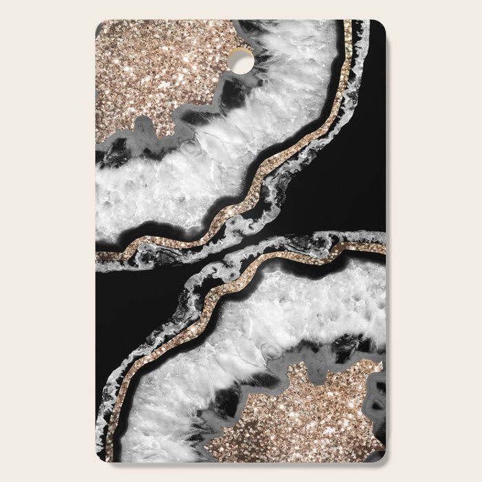 Yin Yang Agate Glitter Glam #8 #Gem #Decor #Art #Homestorie Cutting Board