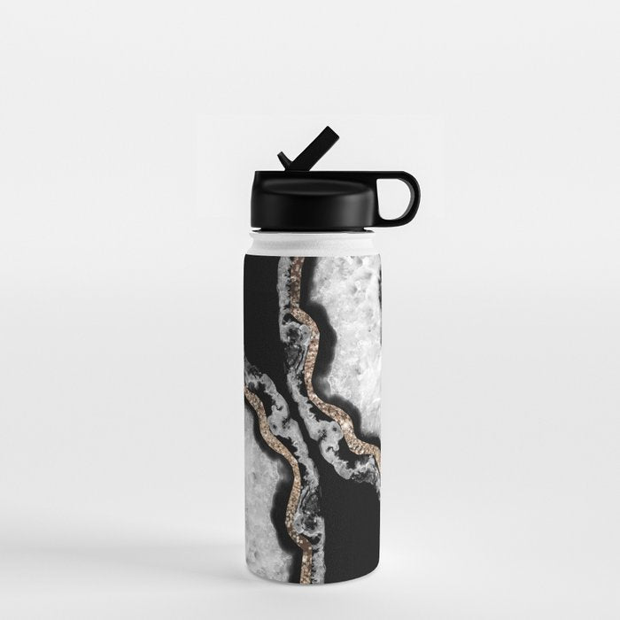 Yin Yang Agate Glitter Glam #8 #Gem #Decor #Art #Homestorie Water Bottle