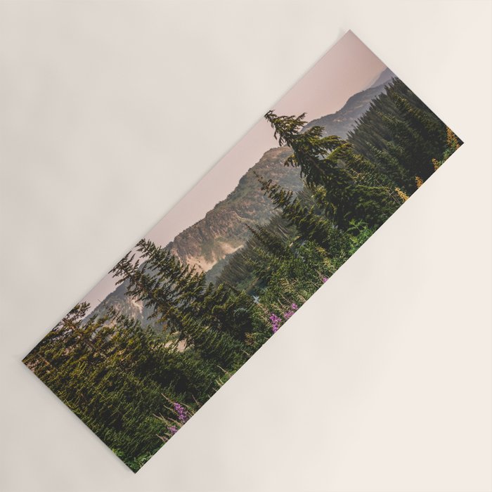Mount Rainier Wildflower Adventure - National Park Wanderlust Yoga Mat