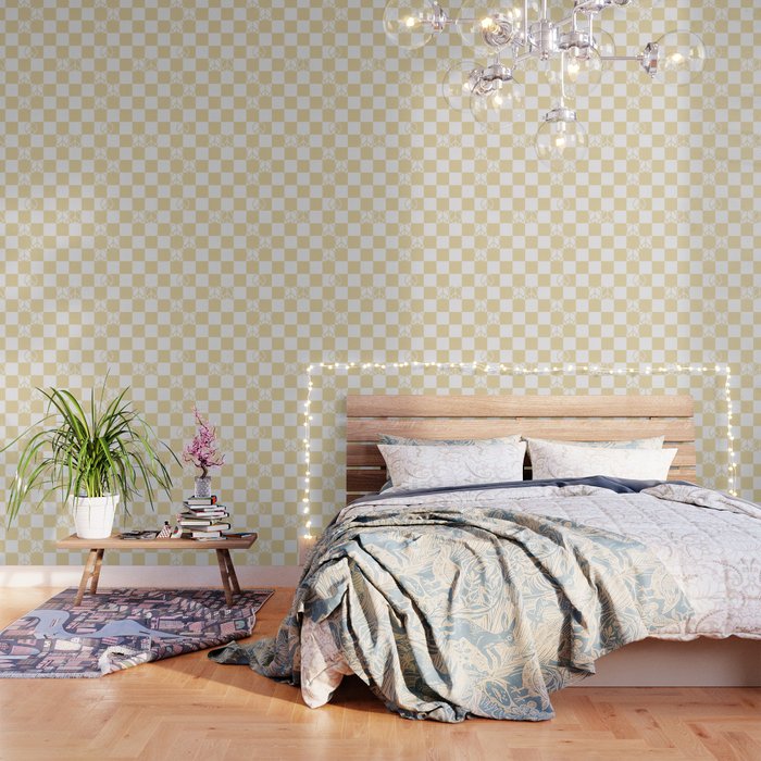Checkered Peace Sign (Sand Color) Wallpaper